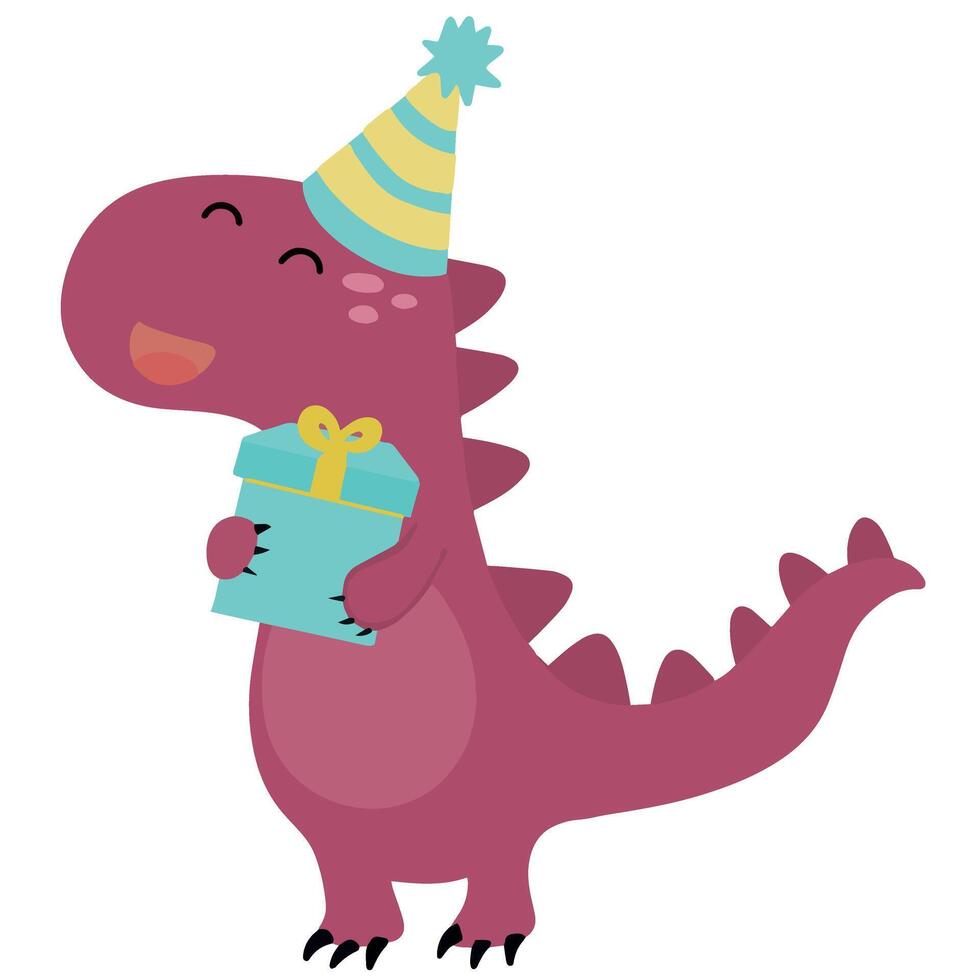 portrait mignonne dinosaure anniversaire fête conception illustration vecteur