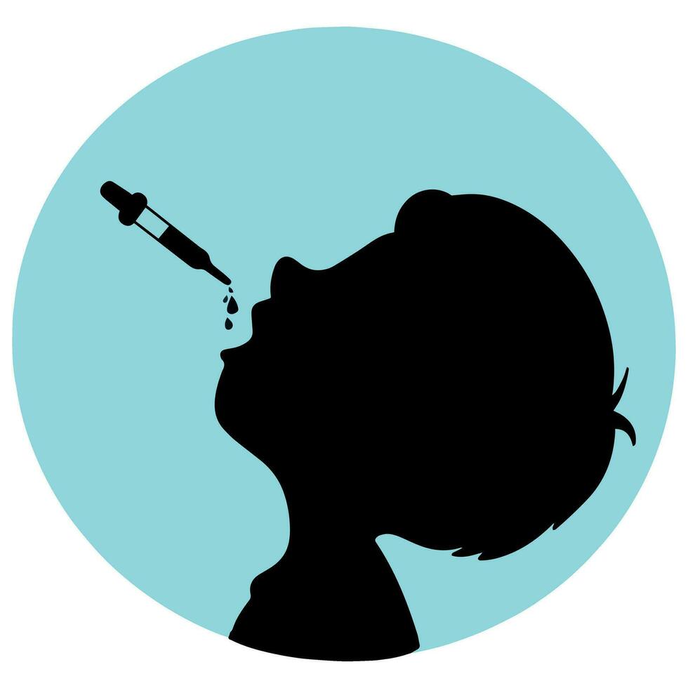 vecteur peu enfant vaccin en utilisant pipette illustration