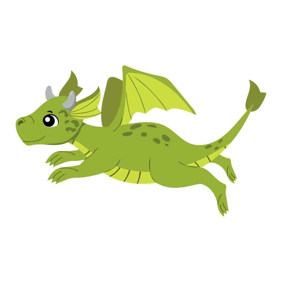 dessin animé bébé en volant dragon vecteur
