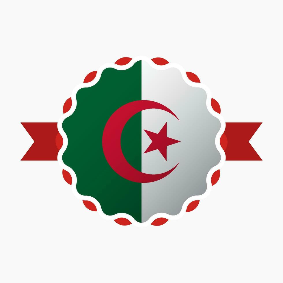 Créatif Algérie drapeau emblème badge vecteur