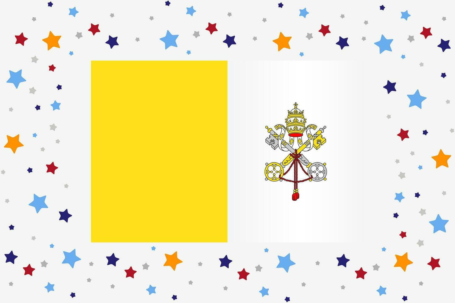 Vatican drapeau indépendance journée fête avec étoiles vecteur