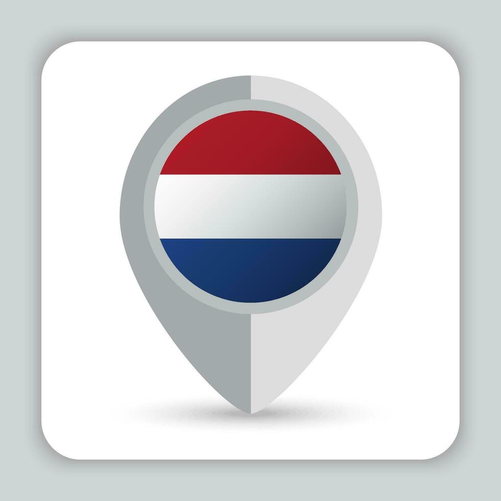 Pays-Bas drapeau épingle carte icône vecteur