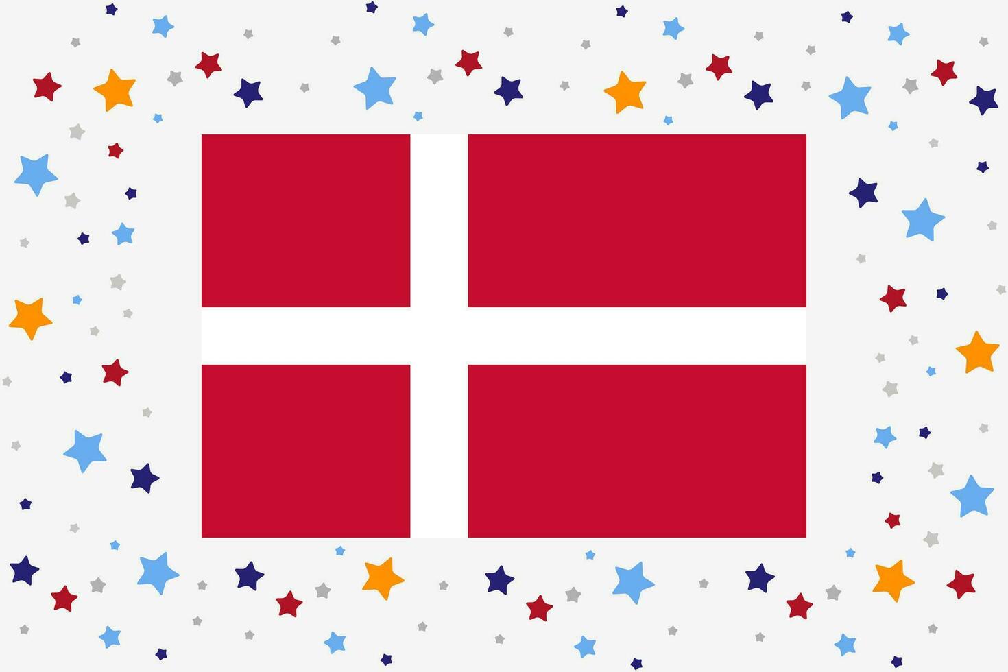 Danemark drapeau indépendance journée fête avec étoiles vecteur