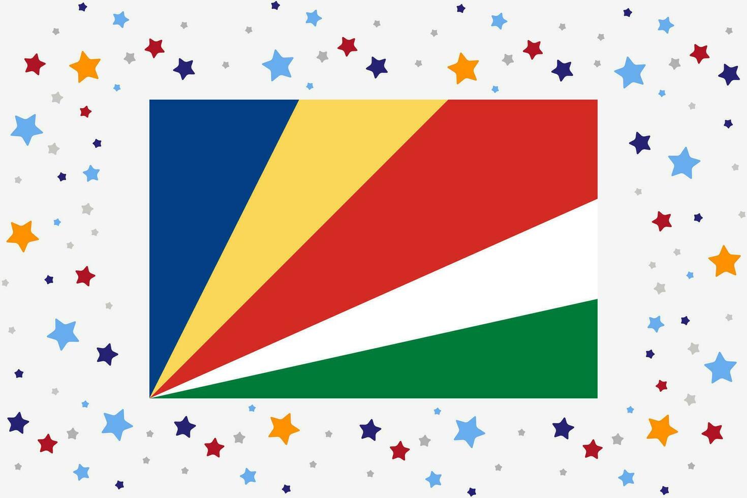 les Seychelles drapeau indépendance journée fête avec étoiles vecteur