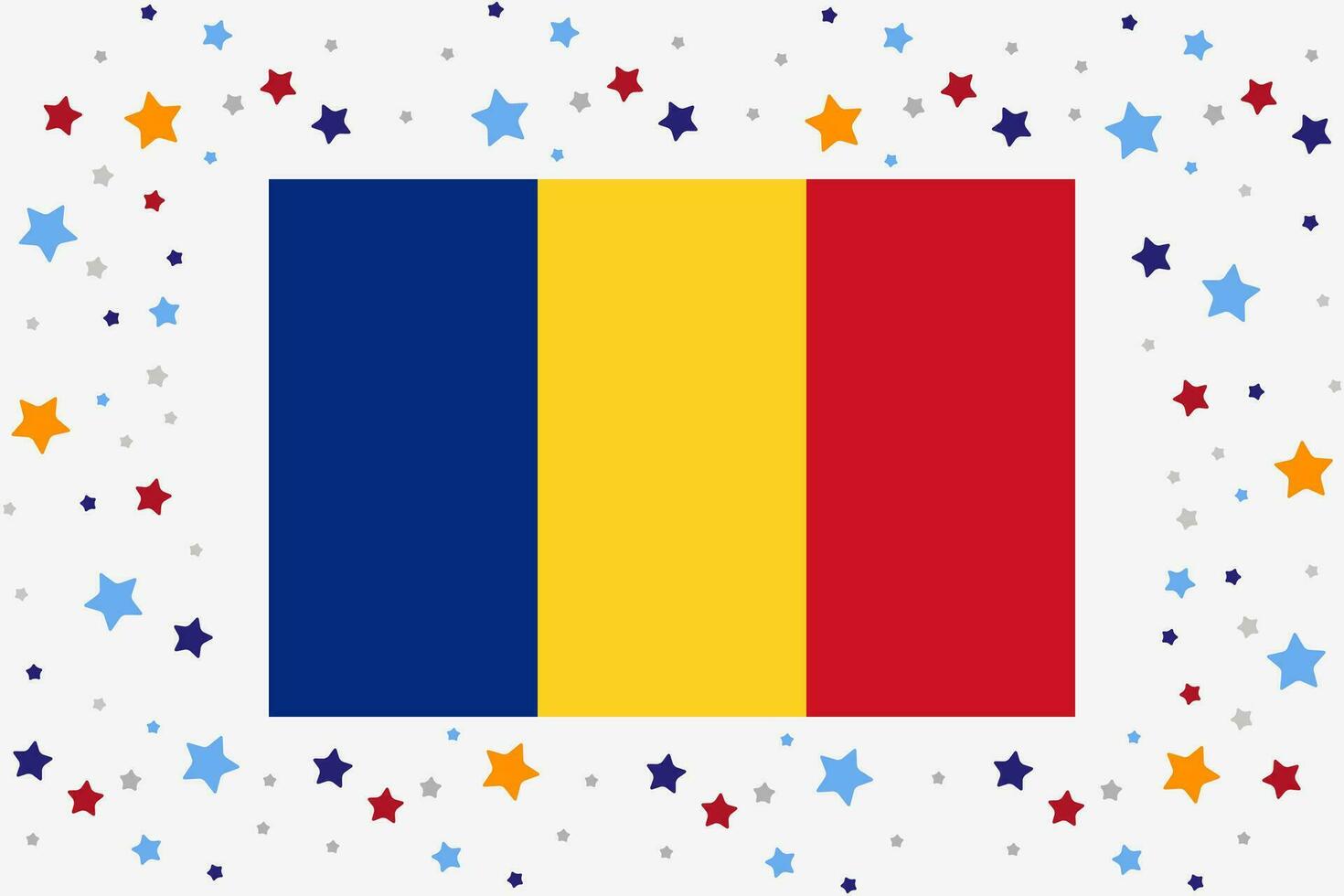 Roumanie drapeau indépendance journée fête avec étoiles vecteur