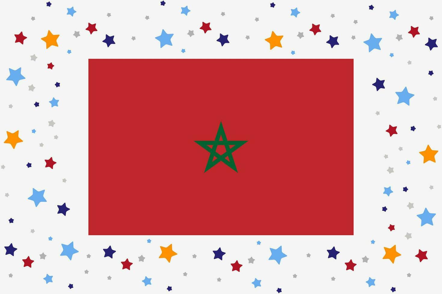 Maroc drapeau indépendance journée fête avec étoiles vecteur