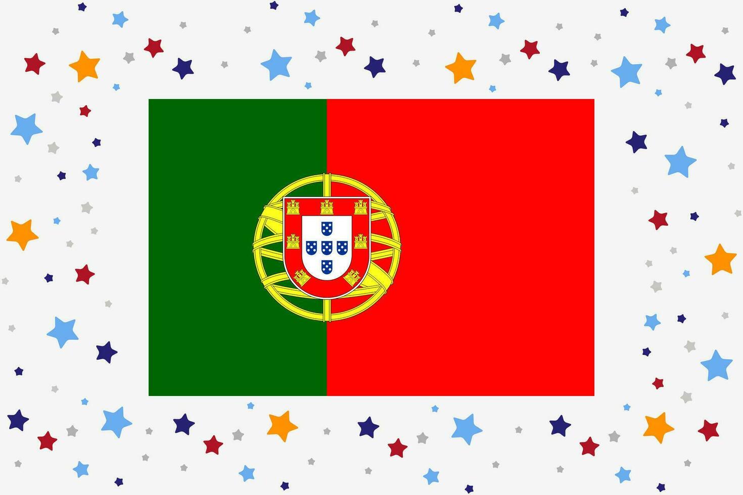 le Portugal drapeau indépendance journée fête avec étoiles vecteur