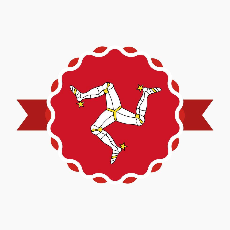 Créatif île de homme drapeau emblème badge vecteur