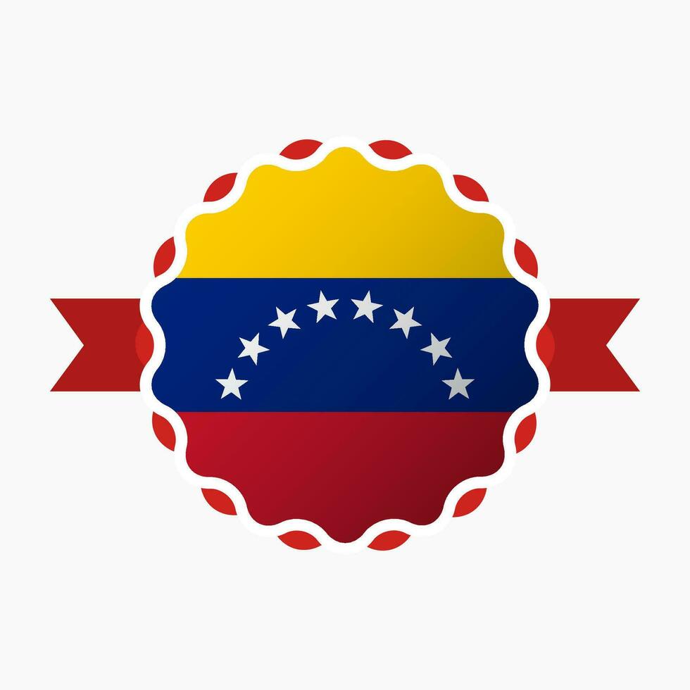 Créatif Venezuela drapeau emblème badge vecteur