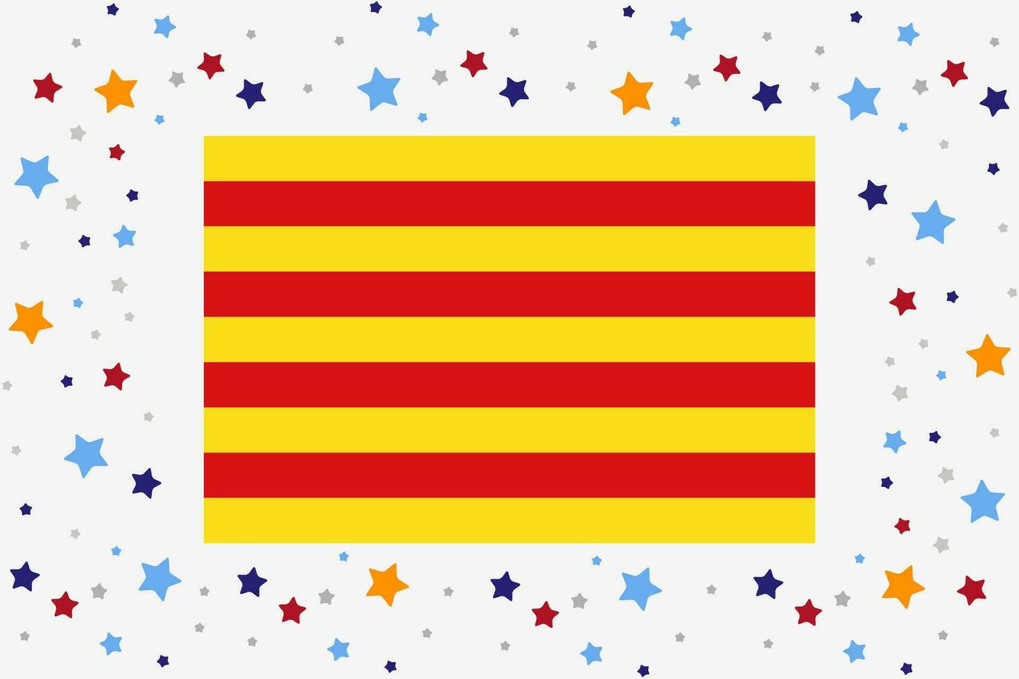 Catalogne drapeau indépendance journée fête avec étoiles vecteur