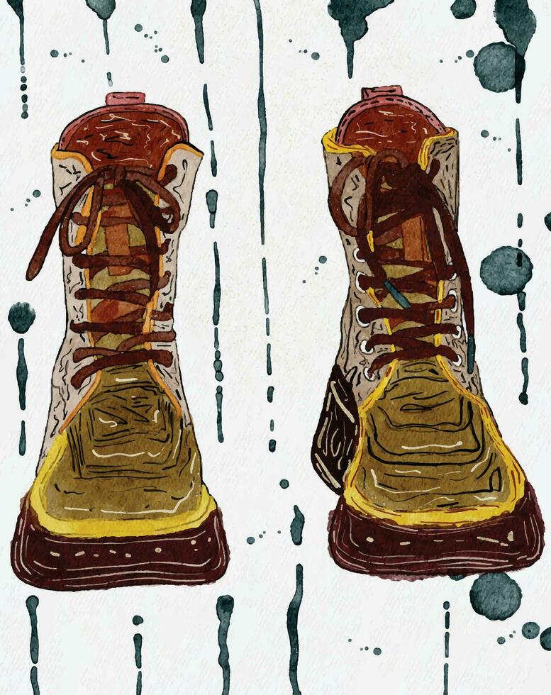 illustration photo coloré des chaussures sport Voyage arc en ciel vecteur