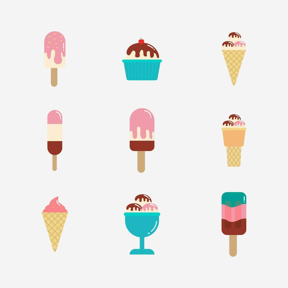 la glace crème dessin animé icône vecteur illustration