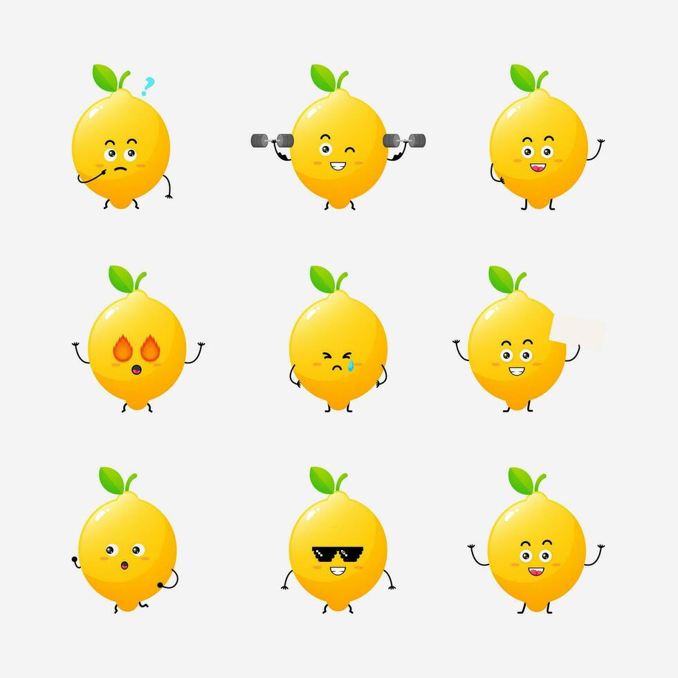 illustration vectorielle de citron mignon personnage vecteur