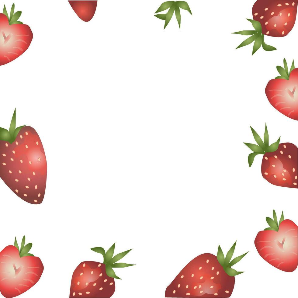 des fraises Cadre et frontière vecteur