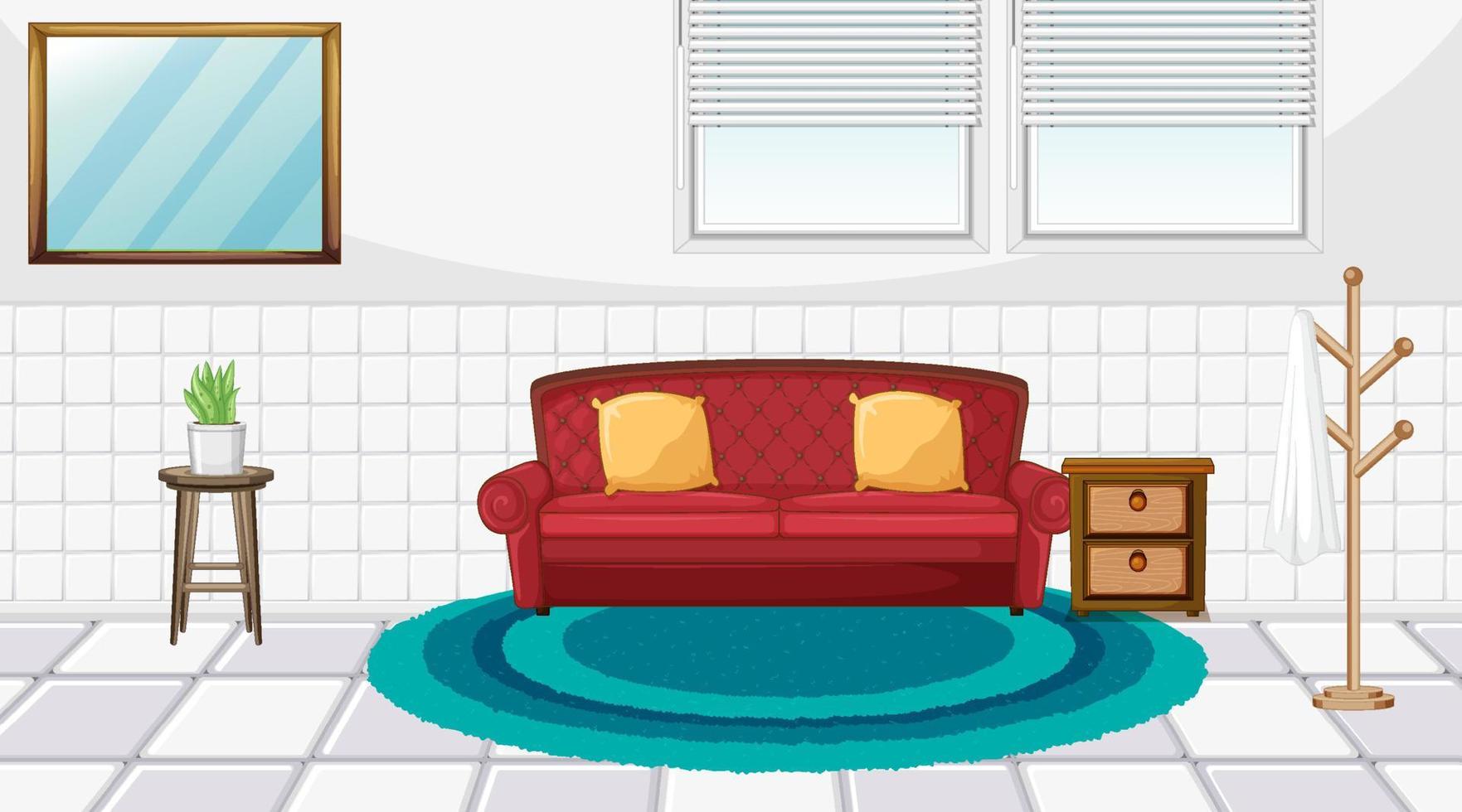 design d'intérieur de salon avec des meubles vecteur