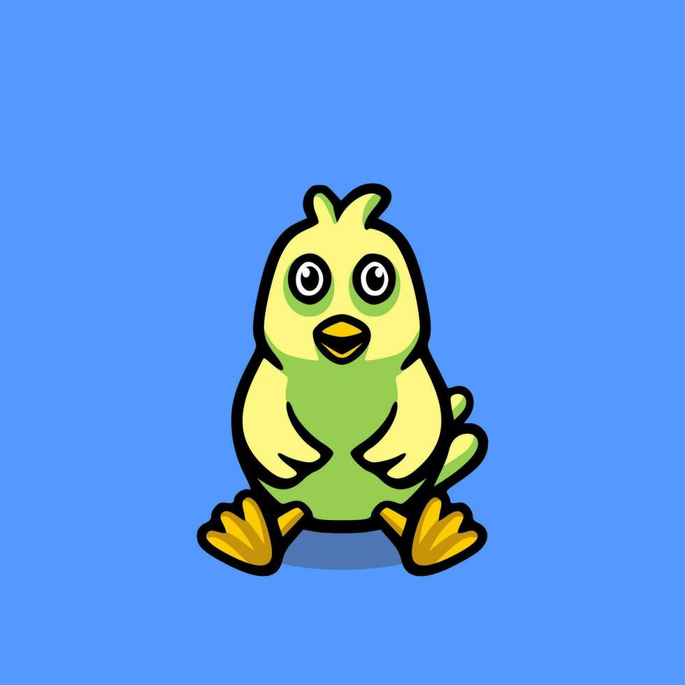 mignonne poussin mascotte logo vecteur