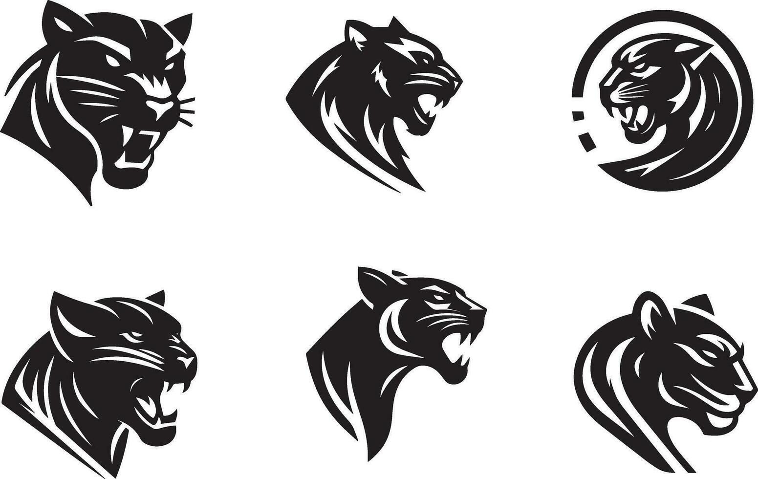 panthère logo icône vecteur illustration noir Couleur blanc Contexte