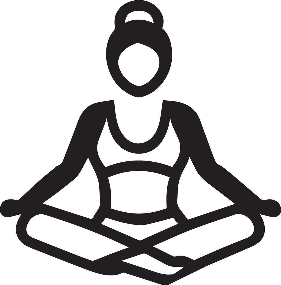 femme yoga pose vecteur silhouette 3