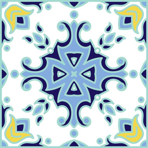 Carreaux d&#39;azulejo portugais. Patte sans couture magnifique bleu et blanc vecteur