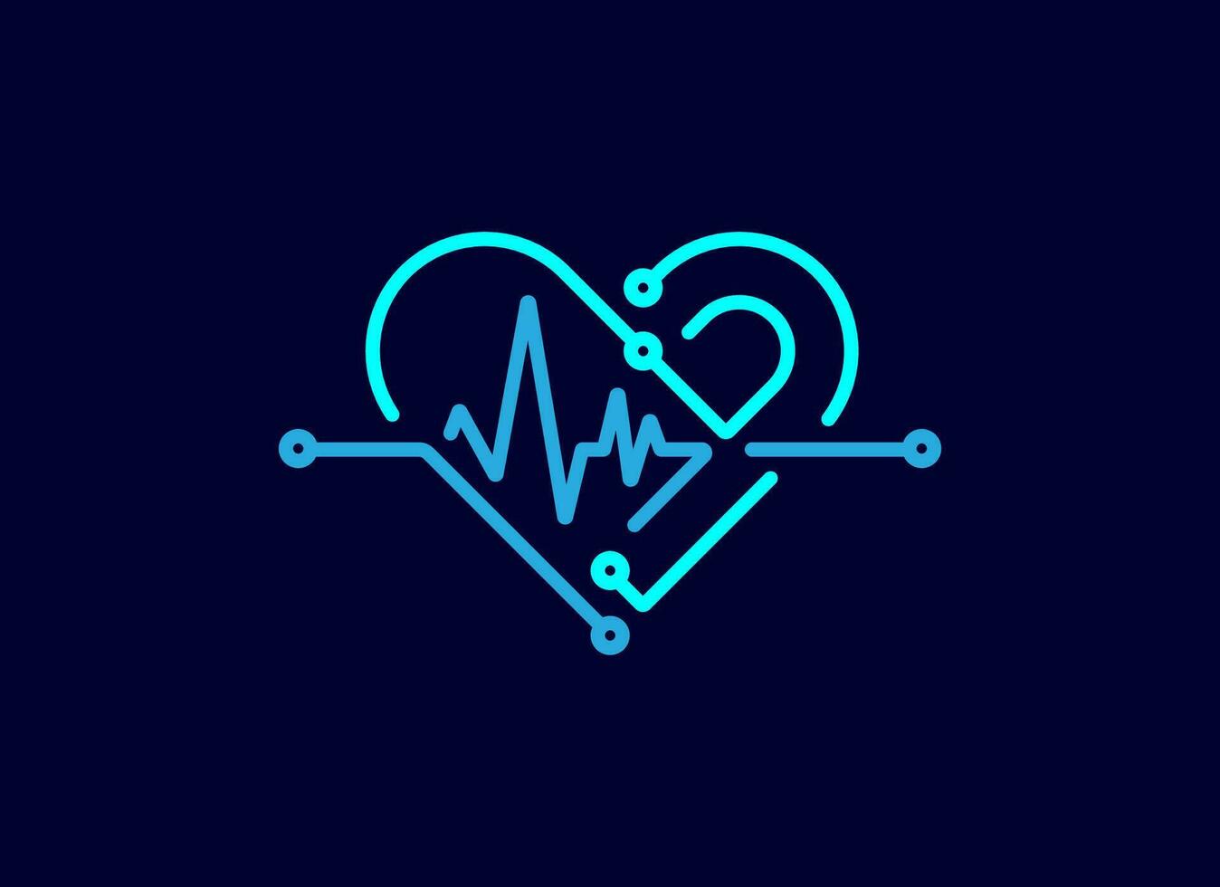 concept de cardiologie ou cœur santé, graphique de cœur forme combiné avec cœur impulsion avec modifiable chemin pour Personnaliser vecteur