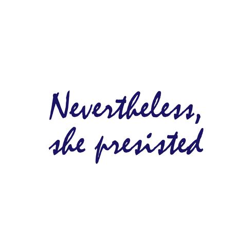 Signe féministe tiré à la main Néanmoins, elle a persisté. Manifestation des femmes vecteur