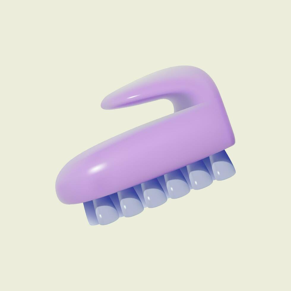 3d vecteur dessin animé brosse pour nettoyage et la lessive.