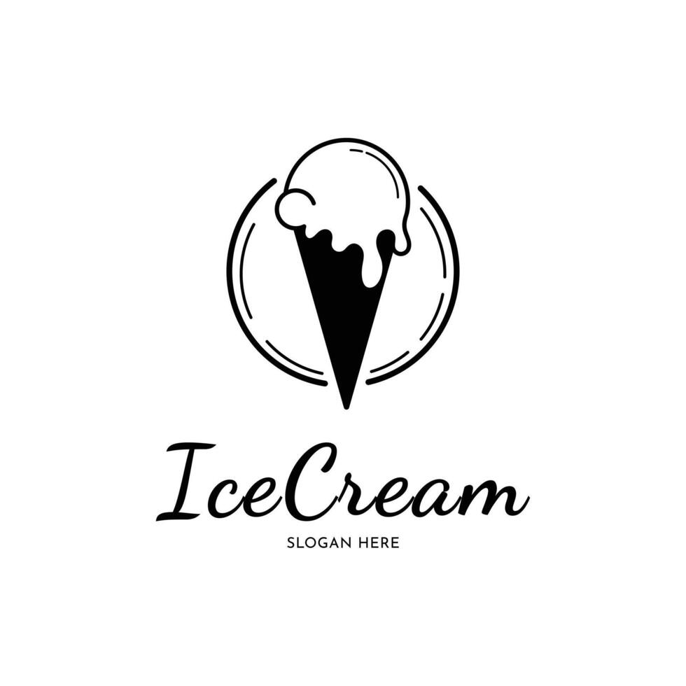 la glace crème logo conception idée concept vecteur