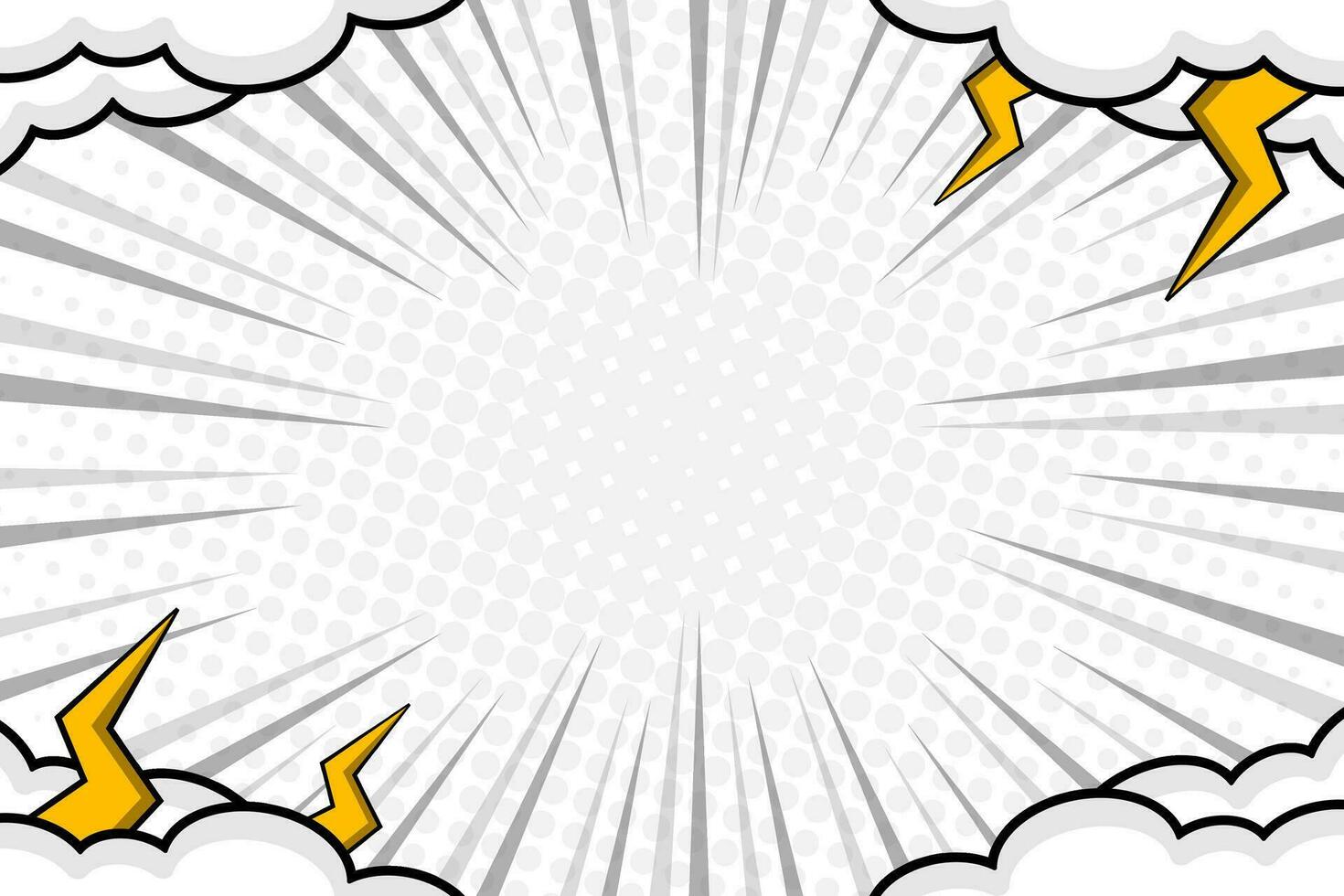 Vide bande dessinée dessin animé style Cadre Contexte avec nuage vecteur