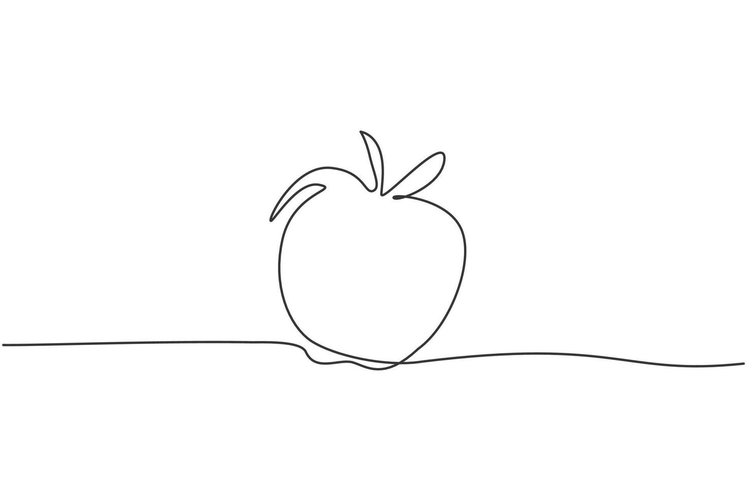 une ligne continue dessinant des pommes fraîches. nourriture pour les repas emballés à l'école. déjeuner emballé concept de minimalisme dessiné à la main. conception de dessin à une seule ligne pour l'illustration graphique vectorielle de l'éducation vecteur