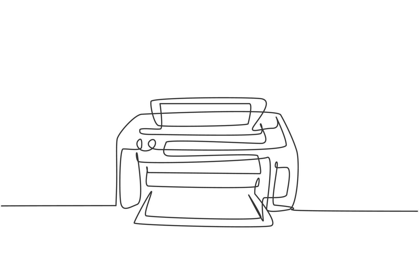 un dessin au trait continu d'une imprimante à jet d'encre numérique pour les besoins d'impression de l'entreprise. concept d'outils d'équipement de petit bureau électrique. illustration graphique de vecteur de conception de dessin de ligne unique à la mode