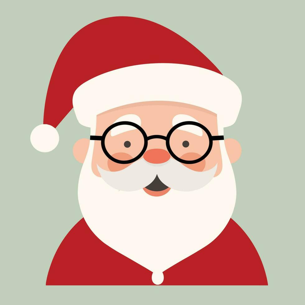 dessin animé Père Noël claus avec des lunettes sur isolé Contexte vecteur