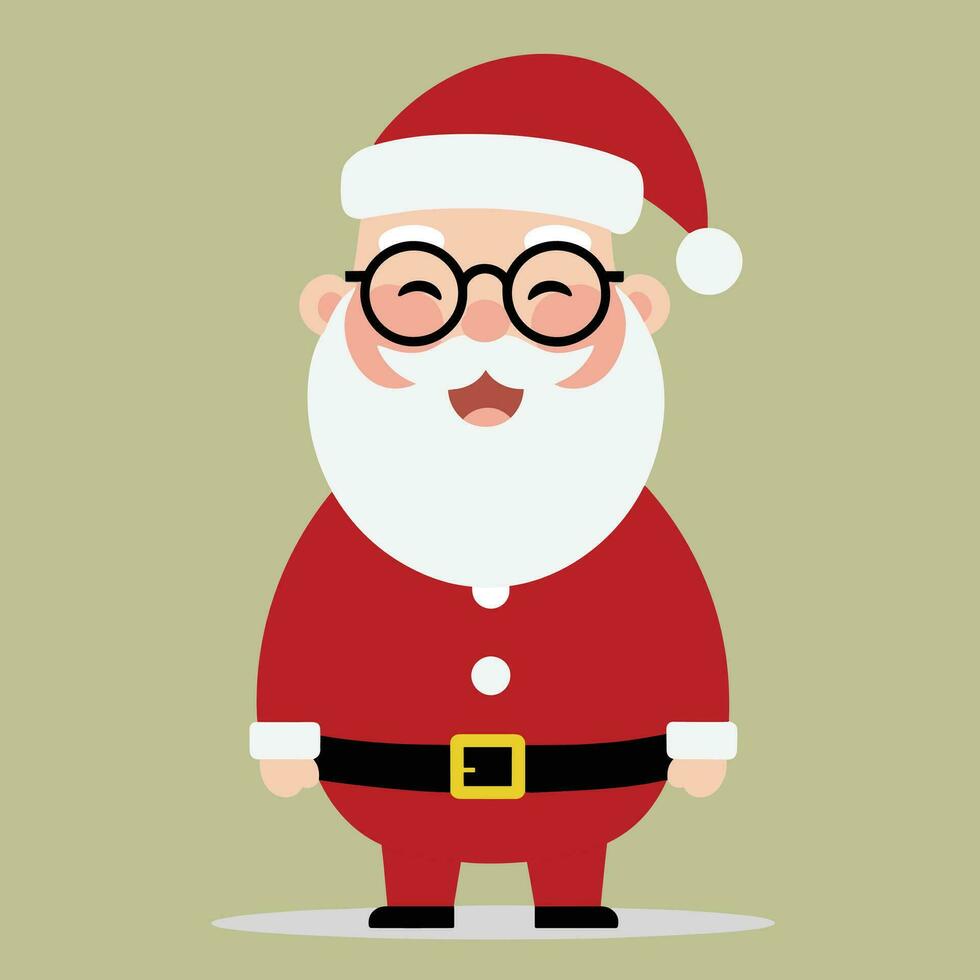 un clin d'oeil dessin animé Père Noël claus avec des lunettes dans de fête rouge costume vecteur