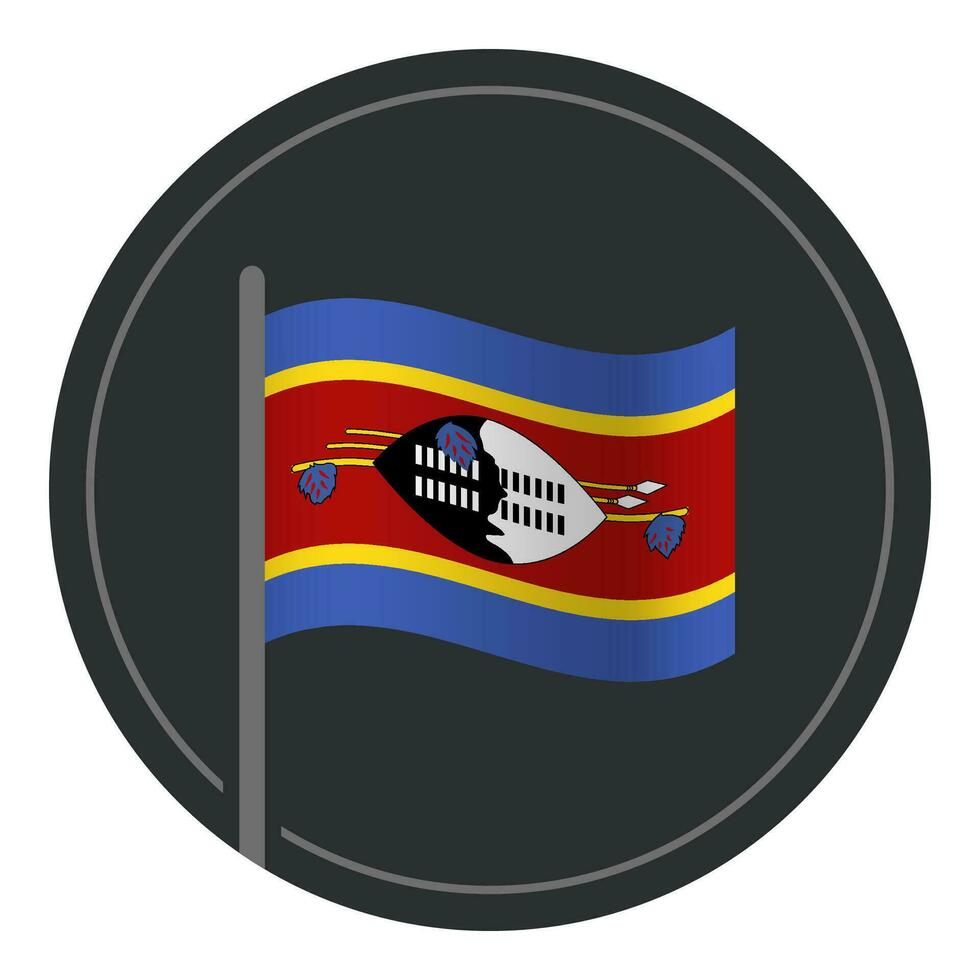 abstrait eswatini drapeau plat icône dans cercle isolé sur blanc Contexte vecteur