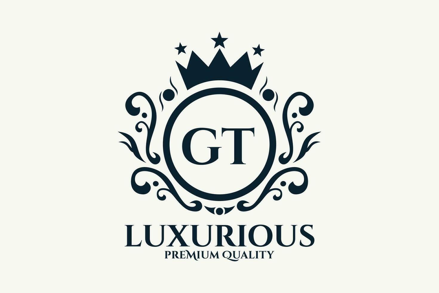 initiale lettre gt Royal luxe logo modèle dans vecteur art pour luxueux l'image de marque vecteur illustration.