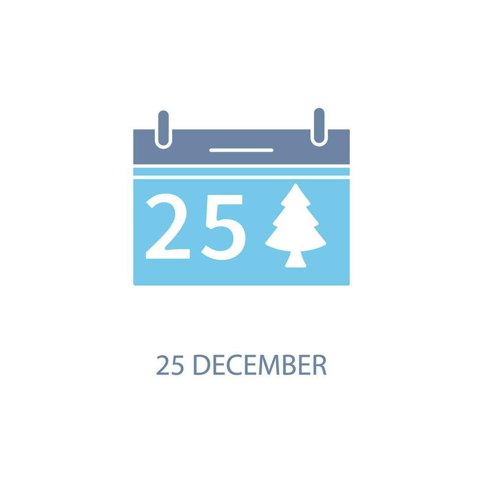 Noël calendrier 25 décembre concept ligne icône. Facile élément illustration. Noël calendrier 25 décembre concept contour symbole conception. vecteur