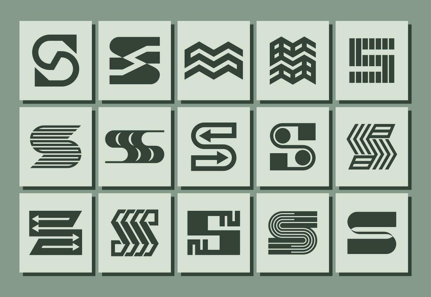 géométrique ligne abstrait initiale lettre s logo marque conception ensemble vecteur