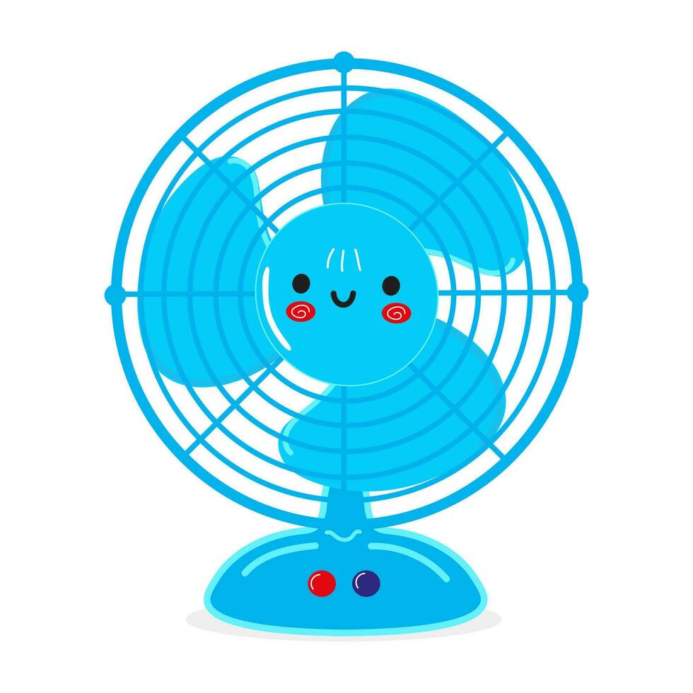 air ventilateur personnage. vecteur main tiré dessin animé kawaii personnage illustration icône. isolé sur blanc Contexte. content air ventilateur personnage concept