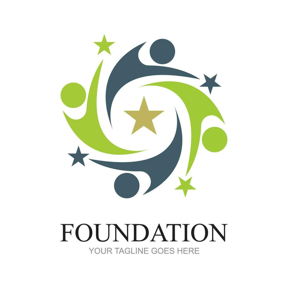 jeunesse fondation logo Créatif gens éducation logo concept vecteur