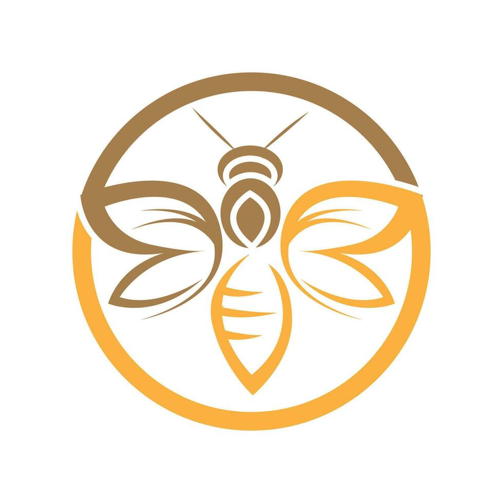 abeille logo et icône conception vecteur illustration