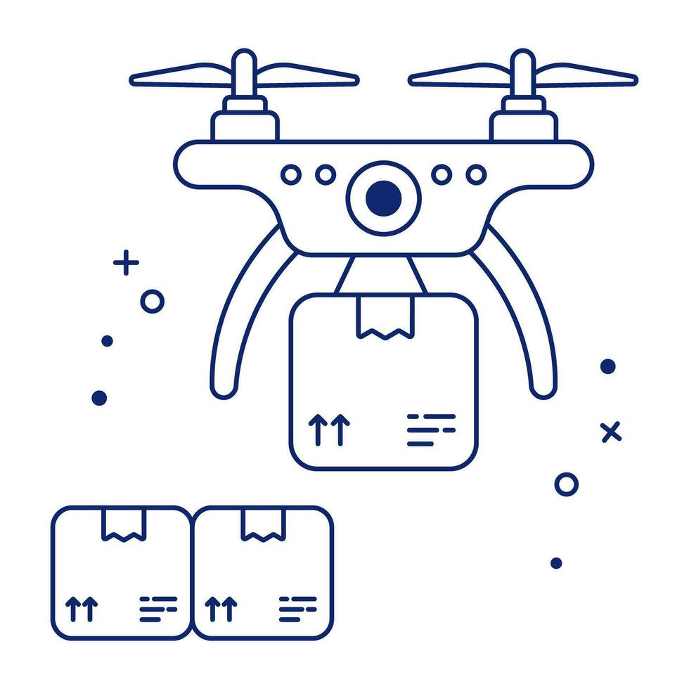 moderne conception divers icône de drone livraison vecteur