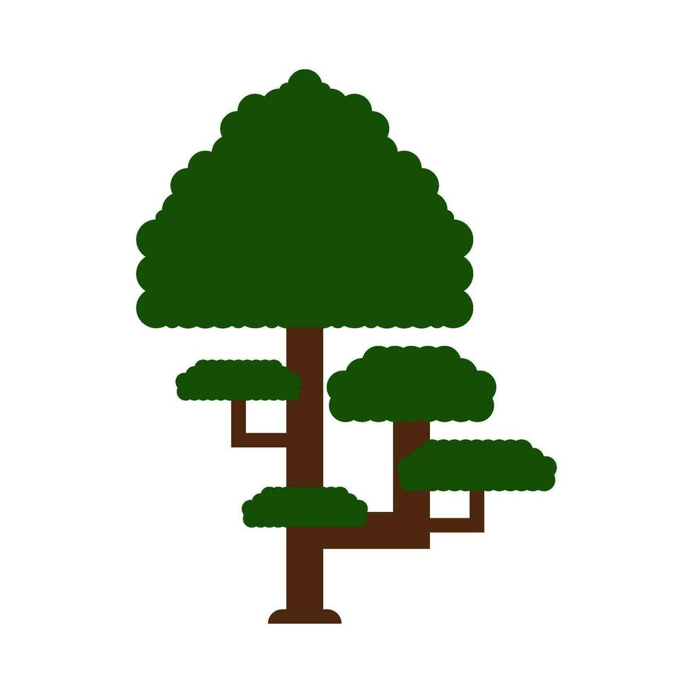 ombragé vert arbre plat illustration vecteur
