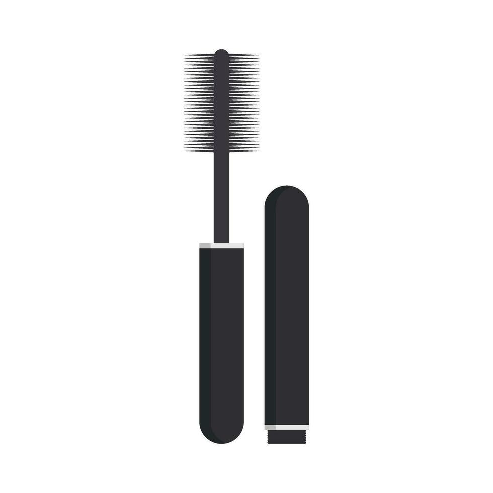 beauté se soucier mascara plat illustration vecteur