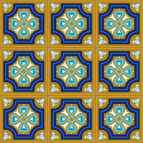 Carreaux d&#39;azulejo portugais. Patte sans couture magnifique bleu et blanc. vecteur