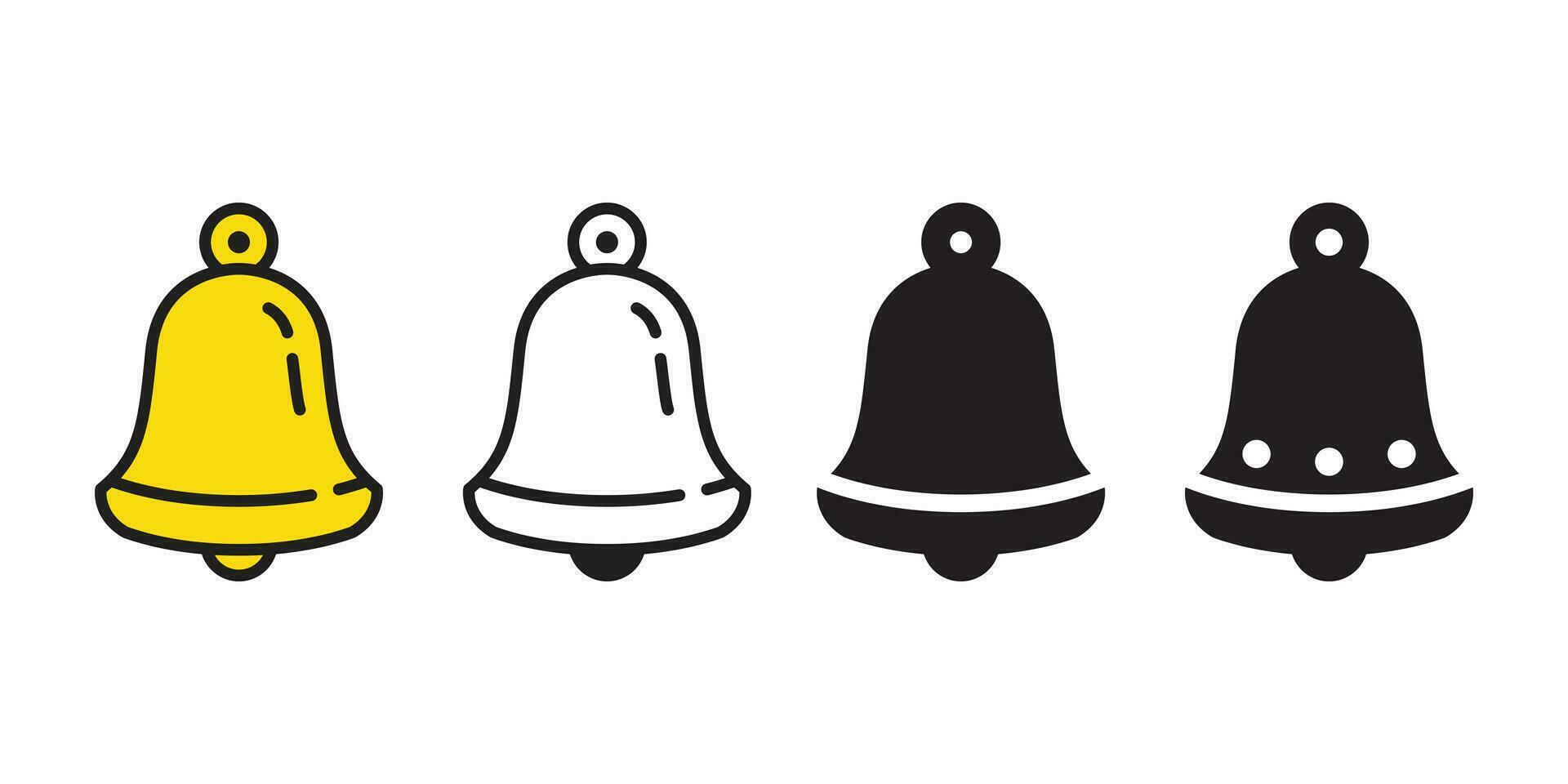 cloche icône Noël vecteur logo symbole sonnerie anniversaire dessin animé personnage griffonnage illustration conception