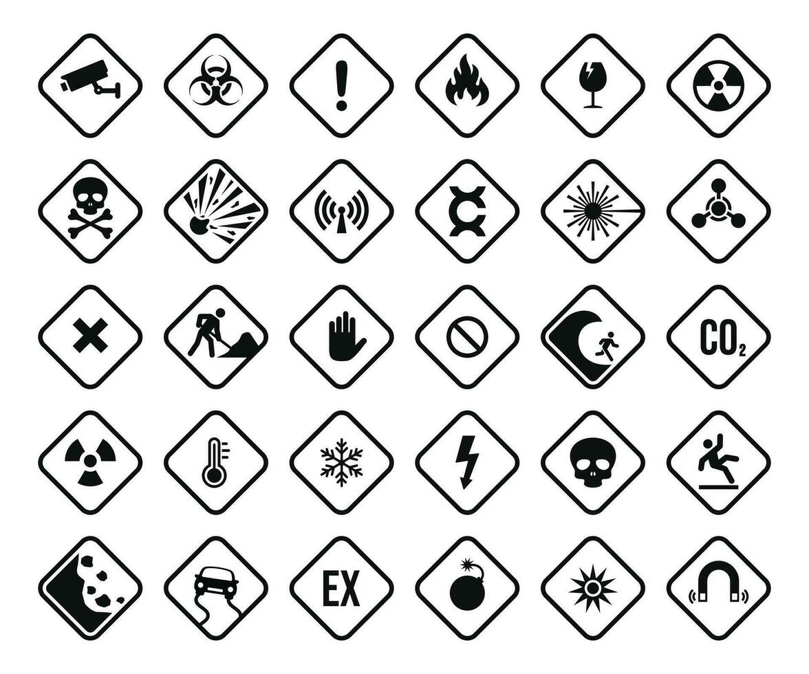 avertissement danger symbole ensemble vecteur illustration