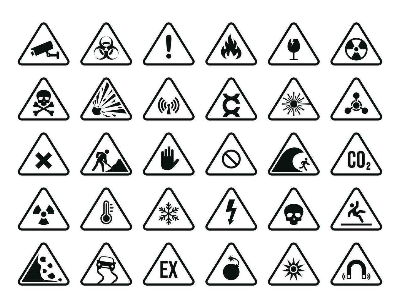 avertissement danger symbole ensemble vecteur illustration