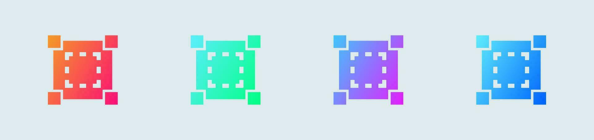 zone solide icône dans pente couleurs. Taille panneaux vecteur illustration.