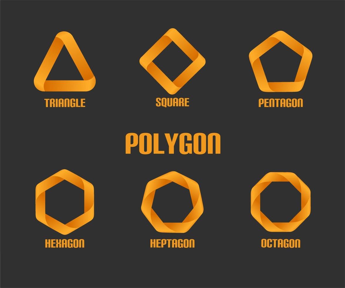 collection d'éléments en forme de polygone, dessins pliants, vecteur