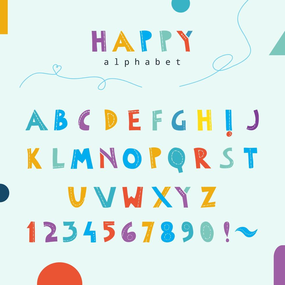 alphabet simple et coloré pour les enfants vecteur