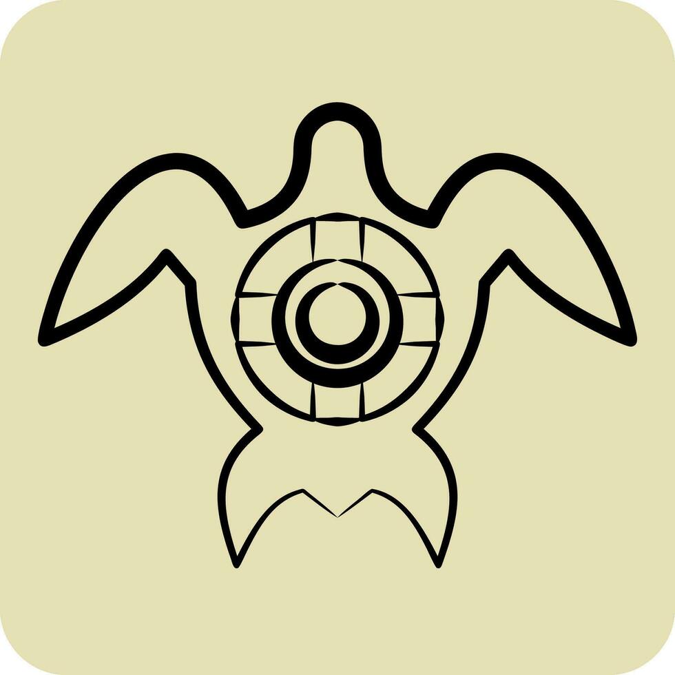icône mer tortue. en relation à mer symbole. main tiré style. Facile conception modifiable. Facile illustration vecteur